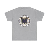 Third Eye Sacred Geometry Alchemist Cats T-Shirt - Heavy Cotton Classic Fit - Unisex White