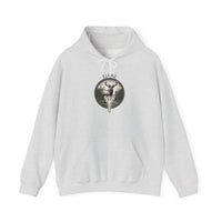 Elhaz Rune Deer Forest Graphic Hoodie - Heavy Blend Fleece Pullover - Unisex White