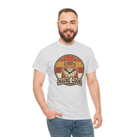 Maine Coon Retro 70s Sunset T-Shirt - Heavy Cotton Classic Fit Tee - Unisex White