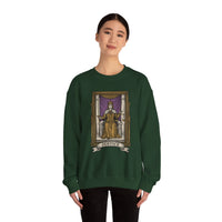 Justice Tarot Card Sweatshirt - Heavy Blend Cotton Poly Crewneck - Unisex White