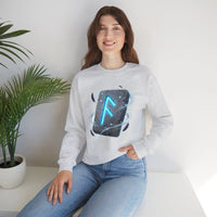 Ansuz Rune Divine Speech Graphic Sweatshirt - Heavy Blend Fleece Crewneck - Unisex White