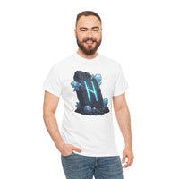 Hagalaz Rune Stone Graphic T-Shirt - Heavyweight Cotton Classic Fit - Unisex White