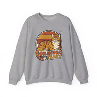 Orange Tabby Retro Sunset Graphic Sweatshirt - Heavy Blend Crewneck Fleece - Unisex White