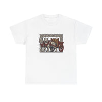 Freyja's Cats Chariot Graphic T-Shirt - Heavy Cotton Classic Fit Tee - Unisex White