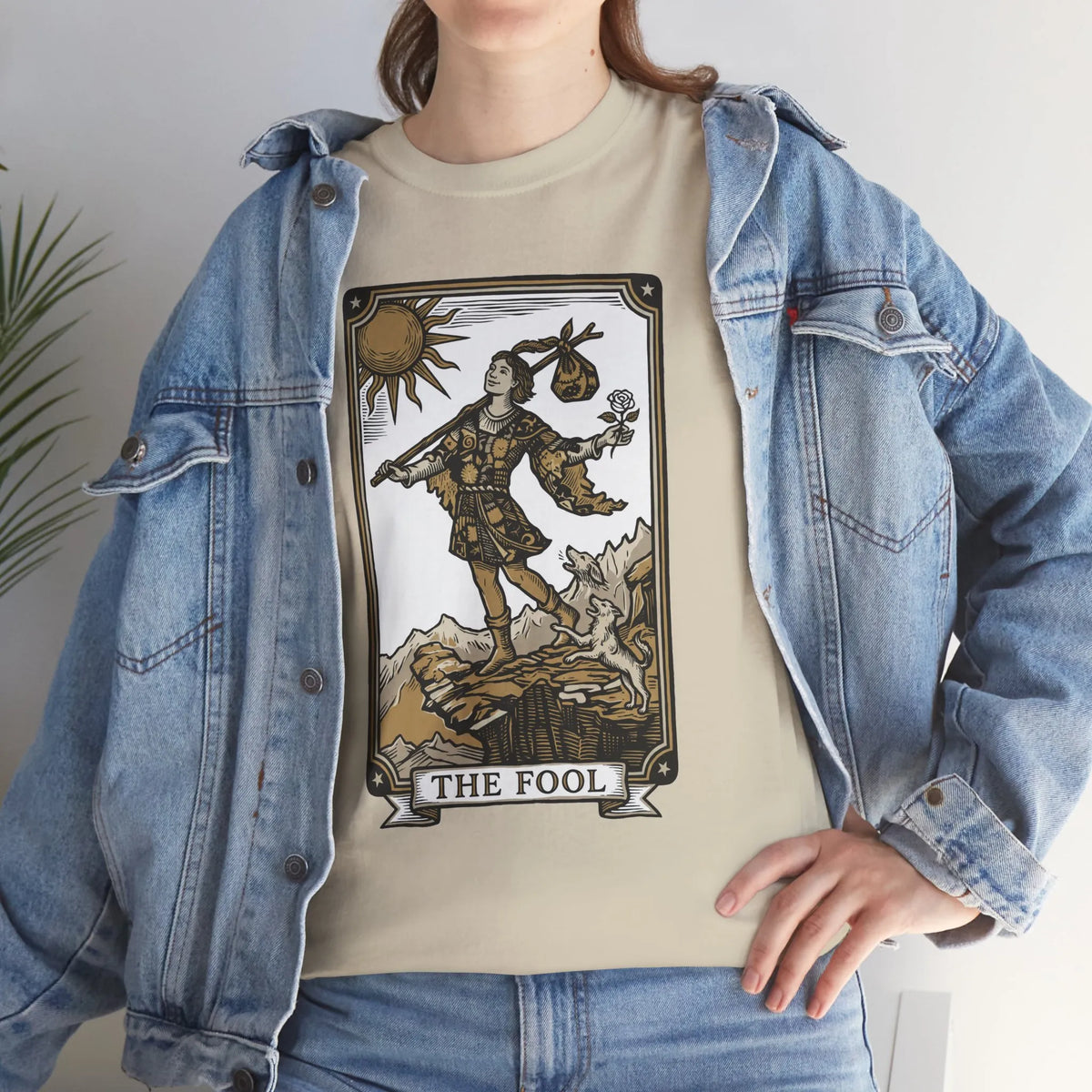 The Fool Tarot Card Graphic T-Shirt - Heavy Cotton Classic Fit Tee - Unisex White
