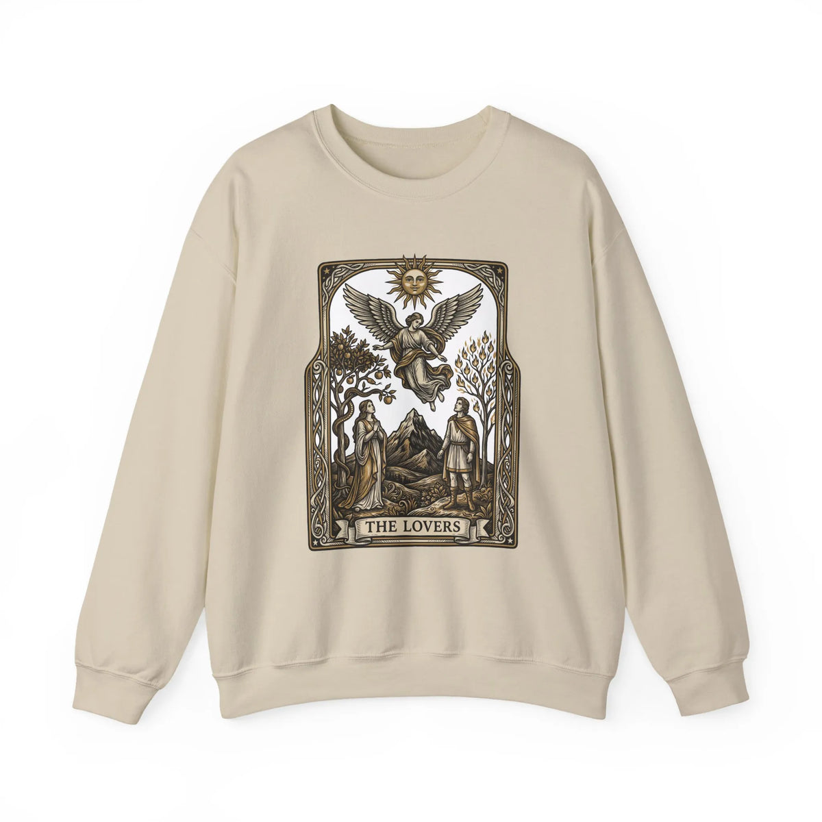 The Lovers Tarot Card Sweatshirt - Heavy Blend Fleece Crewneck - Unisex White