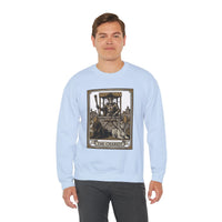 The Chariot Tarot Card Sweatshirt - Heavy Blend Cotton-Poly Crewneck - Unisex White