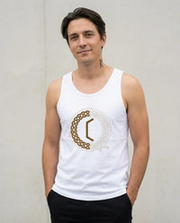 Perthro Rune Norse Mythology Tank Top - Lightweight Ring-Spun Jersey - Unisex White