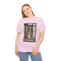 The High Priestess Tarot Card T-Shirt - Heavy Cotton Classic Fit Tee - Unisex White