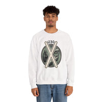 Gebo Rune Gift Cycle Graphic Sweatshirt - Heavyweight Cotton Blend Crewneck - Unisex White