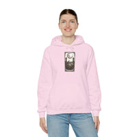 Moon Tarot Card Graphic Hoodie - Soft Fleece Blend Pullover - Unisex Ash