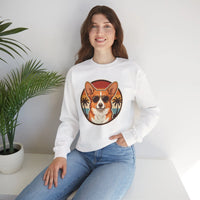 Corgi 70s Sunset Aviators Sweatshirt - Heavy Blend Fleece Crewneck - Unisex White