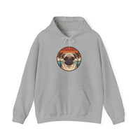 Pug 70s Sunset Aviator Hoodie - Heavyweight Cotton Blend Pullover Hoodie - Unisex White