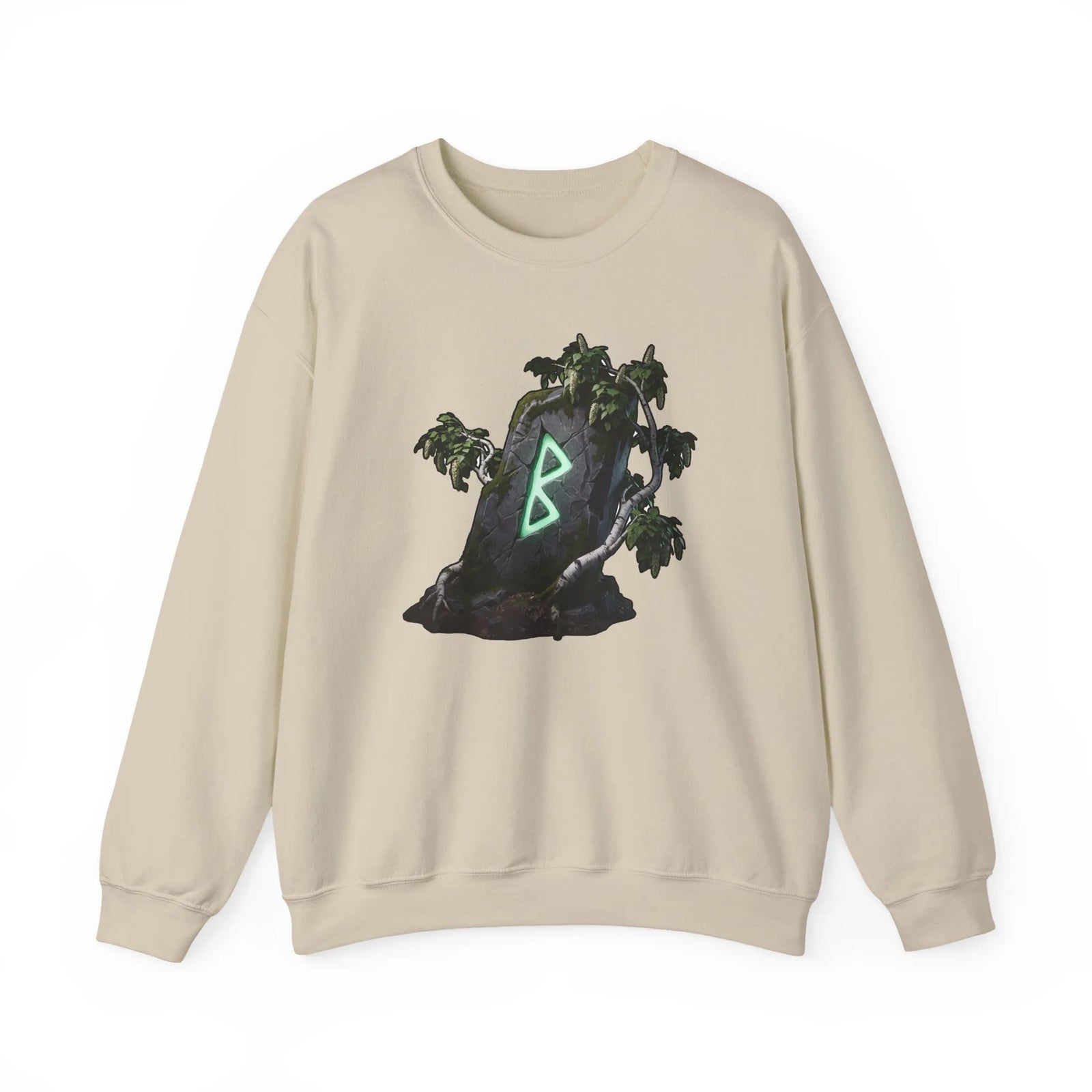 Berkana Rune Birch Tree Sweatshirt - Heavy Blend Crewneck - Unisex White