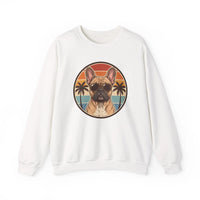 French Bulldog Sunset Aviators Sweatshirt - Heavy Blend Fleece Crewneck - Unisex White