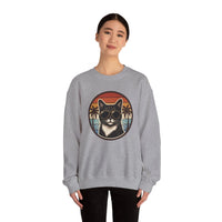 Tuxedo Cats 70s Sunset Sweatshirt - Heavy Blend Fleece Crewneck - Unisex White