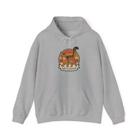 Abyssinian Cat Retro Sunset Hoodie - Heavy Blend Fleece Pullover - Unisex White