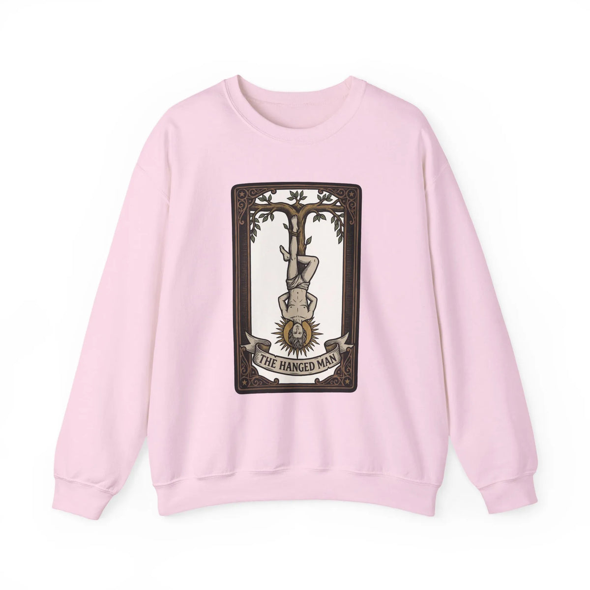 The Hanged Man Tarot Card Sweatshirt - Soft Fleece Classic Fit Crewneck - Unisex Off White