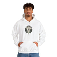 Elhaz Rune Deer Forest Graphic Hoodie - Heavy Blend Fleece Pullover - Unisex White