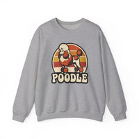Poodle Retro 70s Sunset Sweatshirt - Heavy Blend Fleece Crewneck - Unisex White