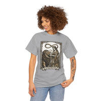 Tarot Strength Card Graphic T-Shirt - Heavy Cotton Classic Fit Crewneck - Unisex White