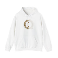 Perthro Runic Symbol Hoodie - Heavyweight Fleece Pullover - Unisex White