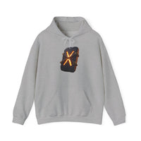 Gebo Rune Symbol Hoodie - Cozy Cotton Blend Fleece Pullover - Unisex White