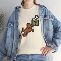 8-Bit Pixel Gaming Dogs T-Shirt - Heavy Cotton Classic Fit Tee - Unisex White