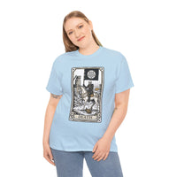 Death Tarot Card Knight Graphic T-Shirt - Heavyweight 100% Cotton Classic Fit Tee - Unisex White
