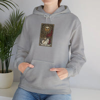 The Sun Tarot Card Hoodie - Heavy Blend Cotton-Poly Fleece Pullover - Unisex White