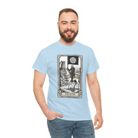 Death Tarot Card Knight Graphic T-Shirt - Heavyweight 100% Cotton Classic Fit Tee - Unisex White
