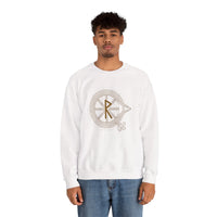 Raido Rune Journey Sweatshirt - Heavy Blend Fleece Crewneck - Unisex White
