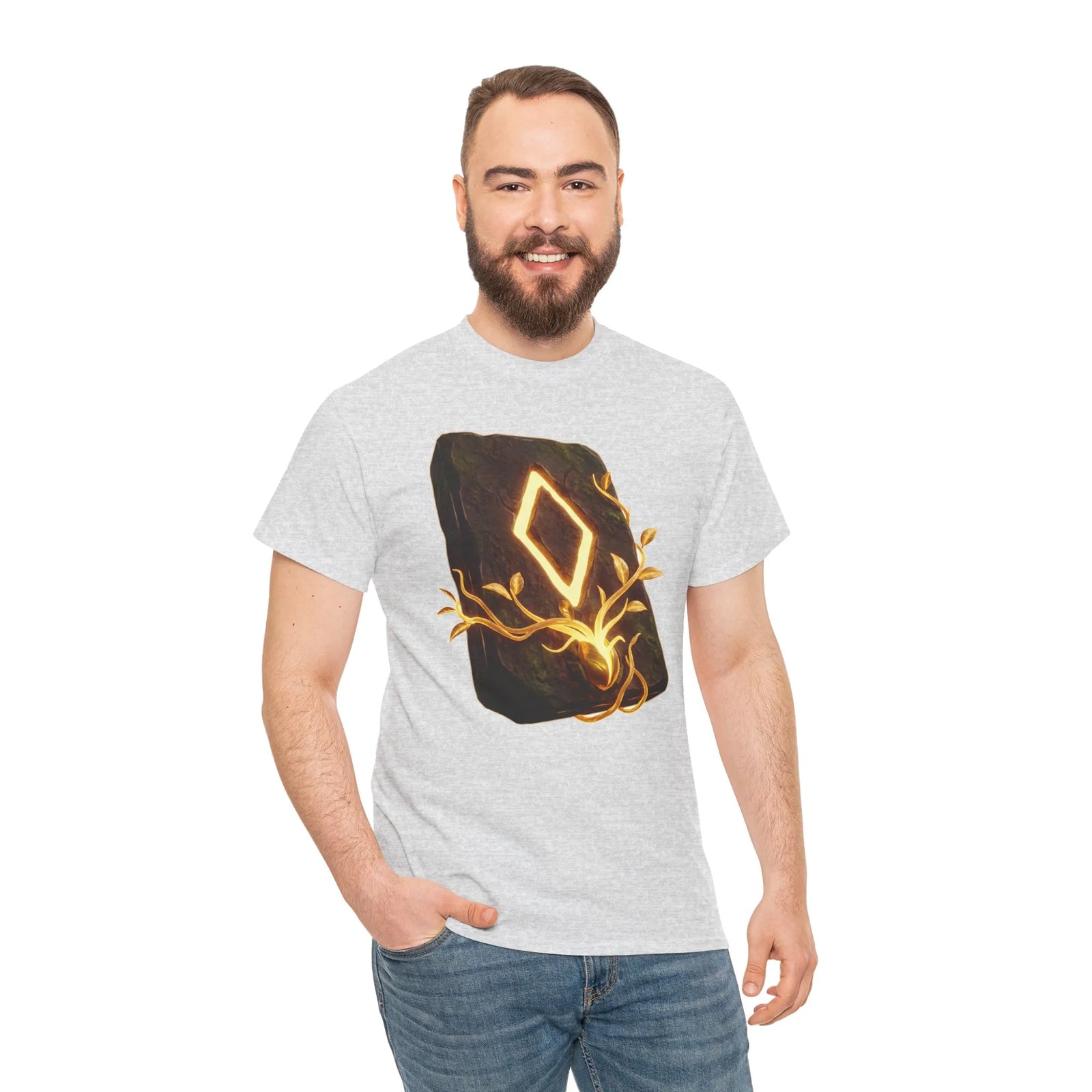 Ingwaz Rune Sacred Seed T-Shirt - Heavy Cotton Classic Fit Tee - Unisex White