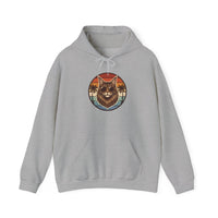 Maine Coon Cat Aviators Sunset Hoodie - Cozy Fleece Blend Pullover - Unisex White
