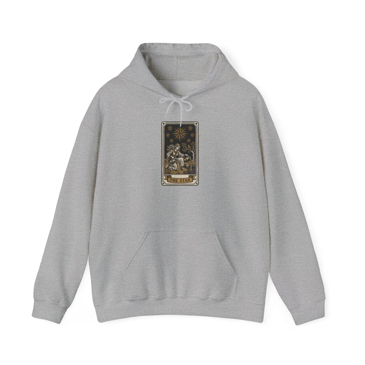 The Star Tarot Card Hoodie - Cozy Heavy Blend Fleece Pullover - Unisex White
