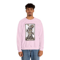 The Tower Tarot Card Sweatshirt - Heavy Blend Fleece Crewneck - Unisex White
