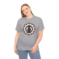 Meditating Dog Sacred Geometry T-Shirt - Heavy Cotton Classic Fit Tee - Unisex White