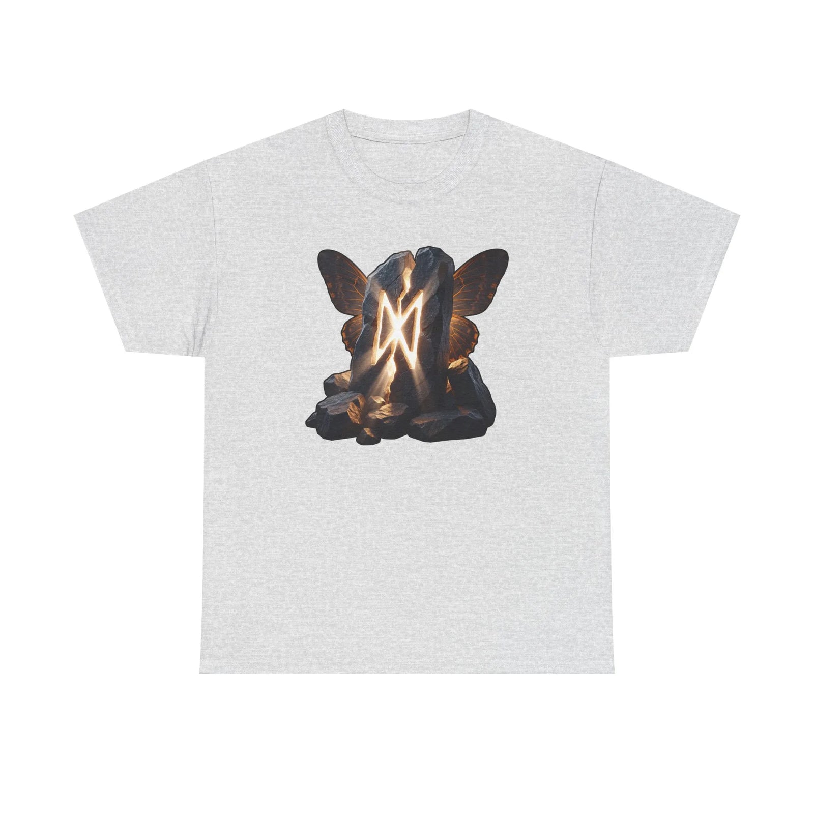 Dagaz Rune Breakthrough Symbol T-Shirt - Heavyweight 100% Cotton Classic Fit Tee - Unisex White