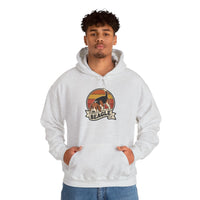 Retro Beagle Sunset Hoodie - Soft Heavy Blend Fleece Pullover - Unisex Ash