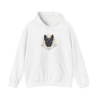 Third Eye Sacred Geometry Spirit Dogs Hoodie - Heavy Blend Fleece Pullover - Unisex White
