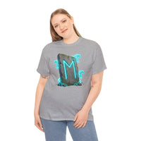 Ehwaz Rune Twin Horse T-Shirt - Heavyweight 100% Cotton Classic Tee - Unisex White