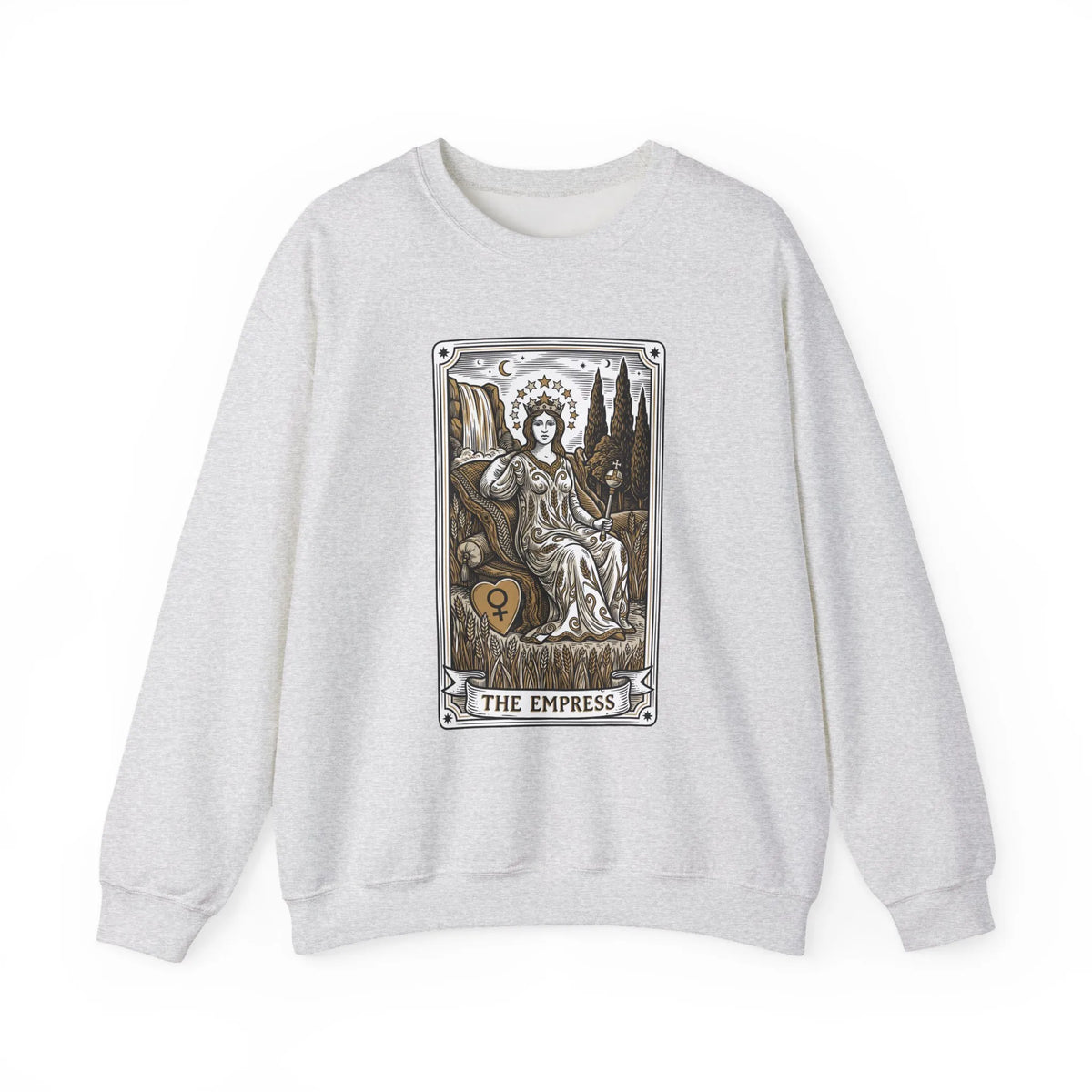 Major Arcana Empress Tarot Card Sweatshirt - Soft Heavy Blend Crewneck - Unisex White