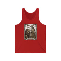 Strength Tarot Card Graphic Tank Top - Soft Ring-Spun Jersey Knit - Unisex White