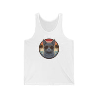 Russian Blue Cool Cat Aviators Tank Top - Lightweight Jersey Retail Fit - Unisex White