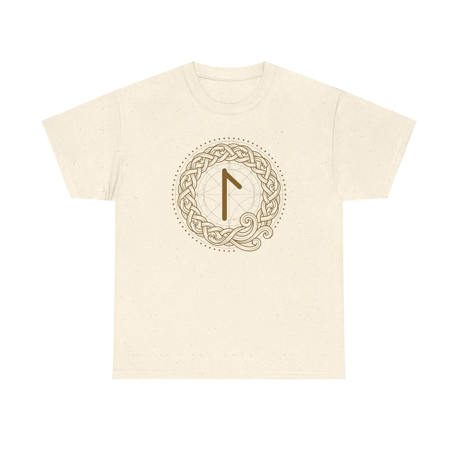 Laguz Rune Norse Knotwork T-Shirt - Heavy Cotton Classic Fit Tee - Unisex White