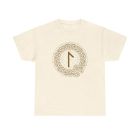 Laguz Rune Norse Knotwork T-Shirt - Heavy Cotton Classic Fit Tee - Unisex White