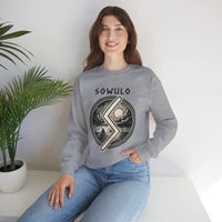 Sowulo Rune Sun Compass Sweatshirt - Heavy Blend Crewneck Fleece - Unisex White