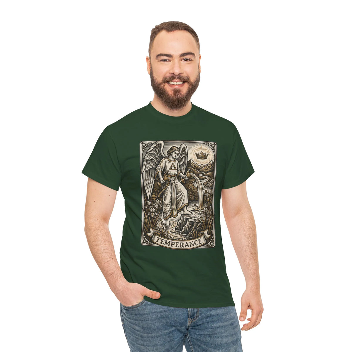 Temperance Angel Tarot Card T-Shirt - Heavy Cotton Classic Fit Tee - Unisex White