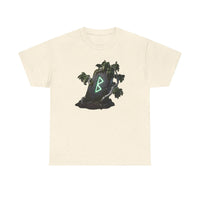 Berkana Rune Birch Tree Graphic T-Shirt - Heavy Cotton Classic Fit Tee - Unisex White