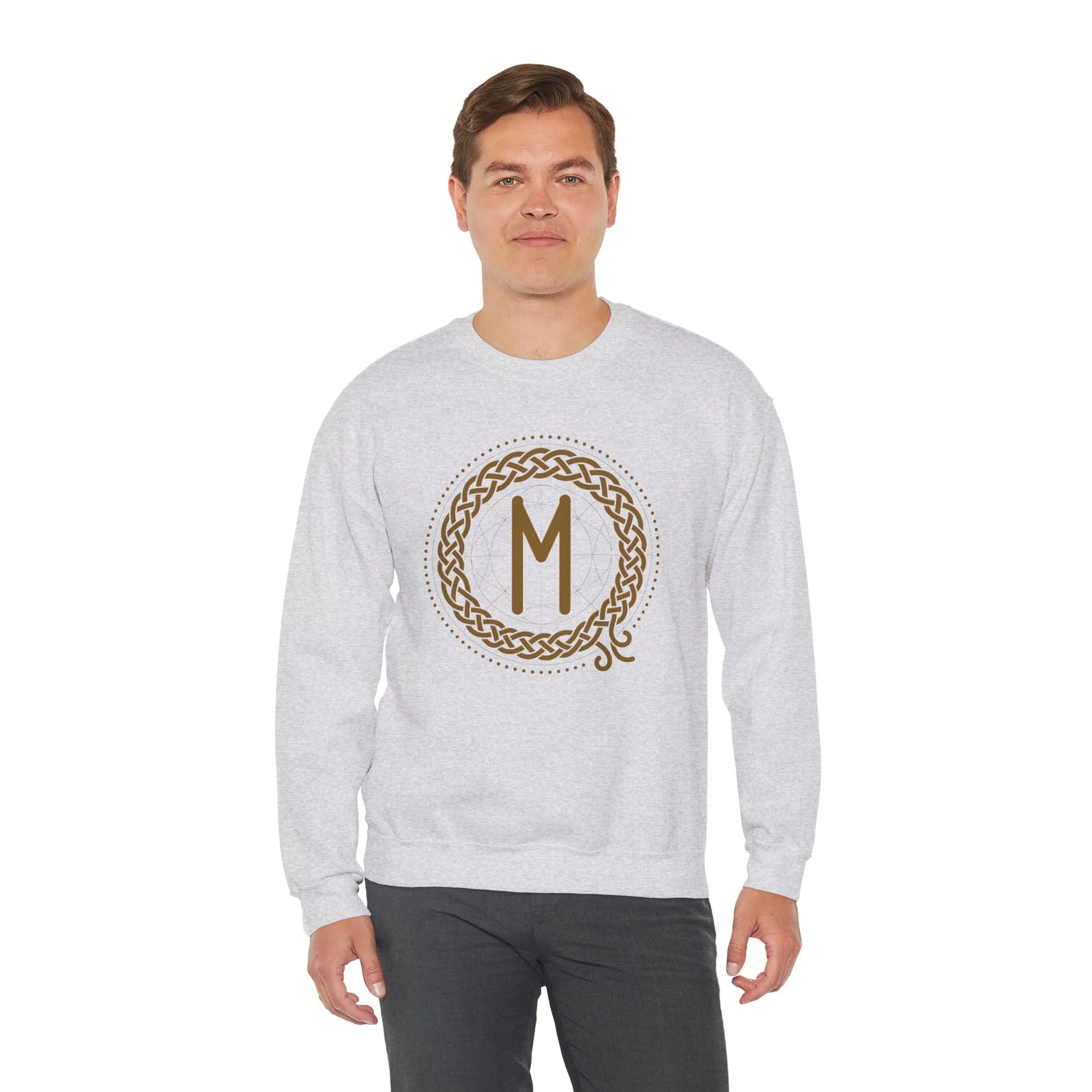 Ehwaz Divine Twins Rune Sweatshirt - Heavy Blend Fleece Crewneck - Unisex White